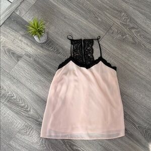 Elegant Lace Trim Pink Blouse